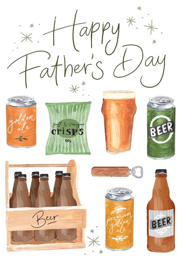 Ale & Lager, Pub Pint Of Beer - Father's Day Card For Dad or Grandad created by Making Meadows Ltd