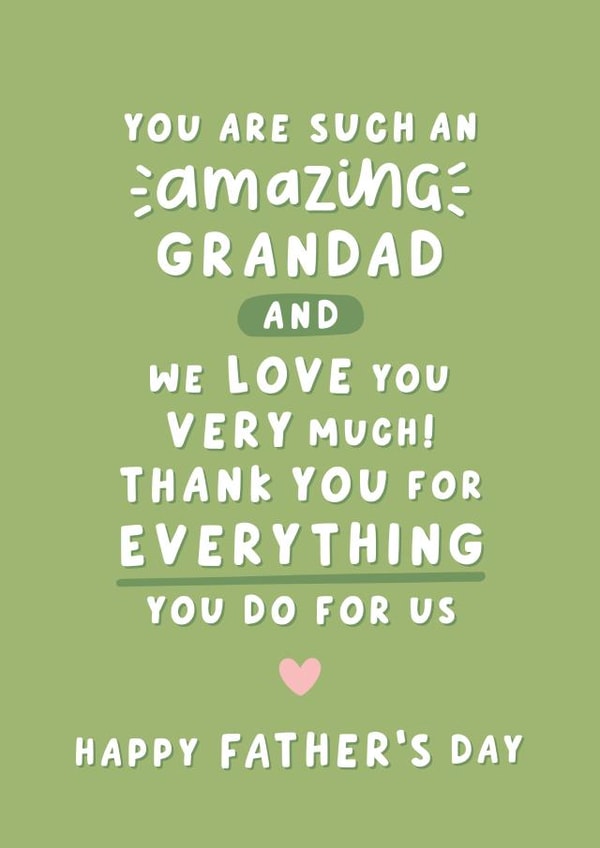 Heartfelt Father's Day Card - Amazing Grandad - Thank You created by Fliss Muir