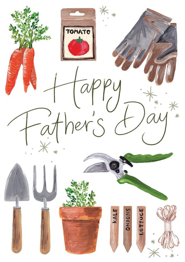 Gardener Vegetable Patch Gardening Tools - Father's Day Card For Dad or Grandad created by Making Meadows Ltd