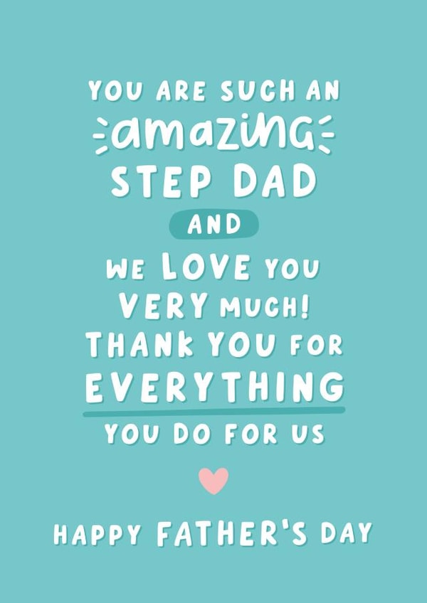 Heartfelt Father's Day Card - Amazing Step Dad - Thank You created by Fliss Muir