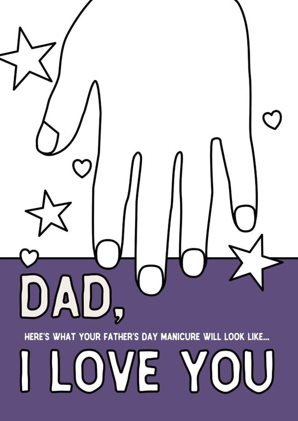 Cute Father's Day Card - Colour Me In - I love you created by The Paper Scientist
