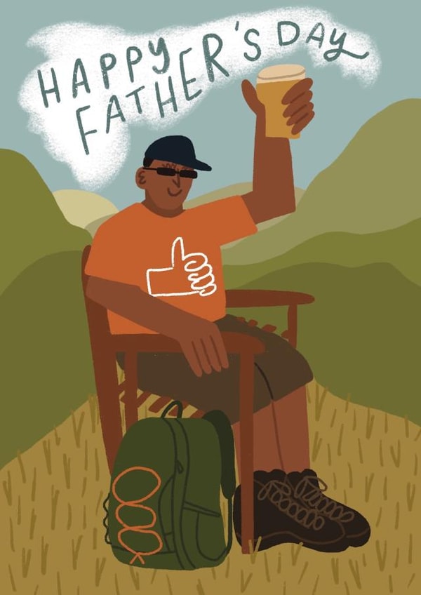 Father's Day Card - Hiking - Pint created by skeletondraw