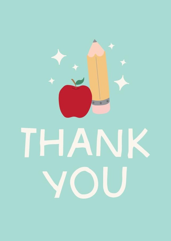 Cute Thank You Card - For Teacher Card created by Puns and Needles