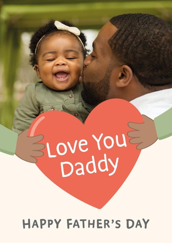 Heartfelt Father's Day Card - Love You Daddy - Black created by Macie Dot Doodles