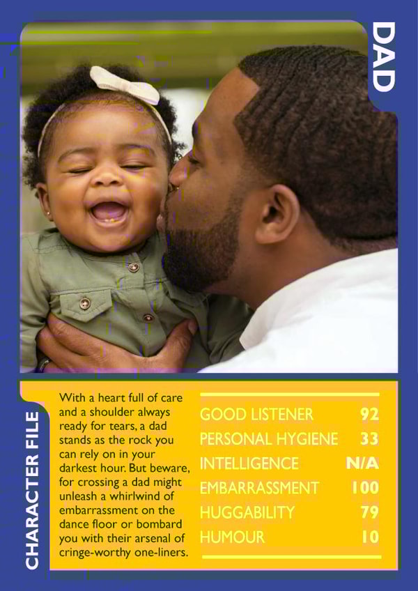 Fathers Day Top Trump Personalised Photo Card 48731 created by BAD DAD DESIGN
