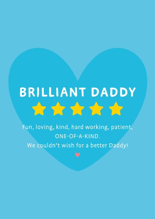 Cute Father's Day Card - Five Star Daddy created by Macie Dot Doodles