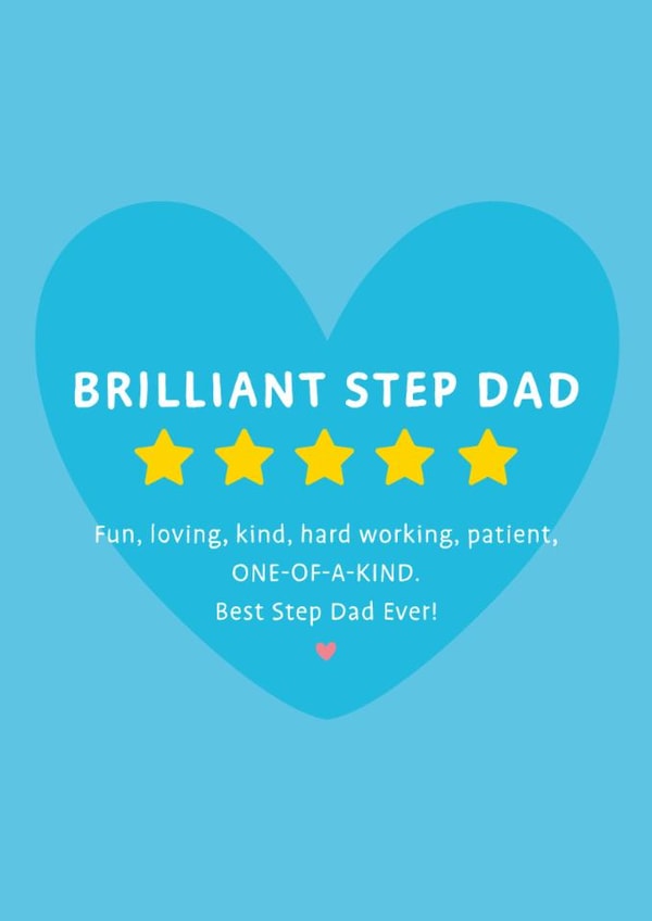 Cute Father's Day Card - Five Star Step Dad created by Macie Dot Doodles