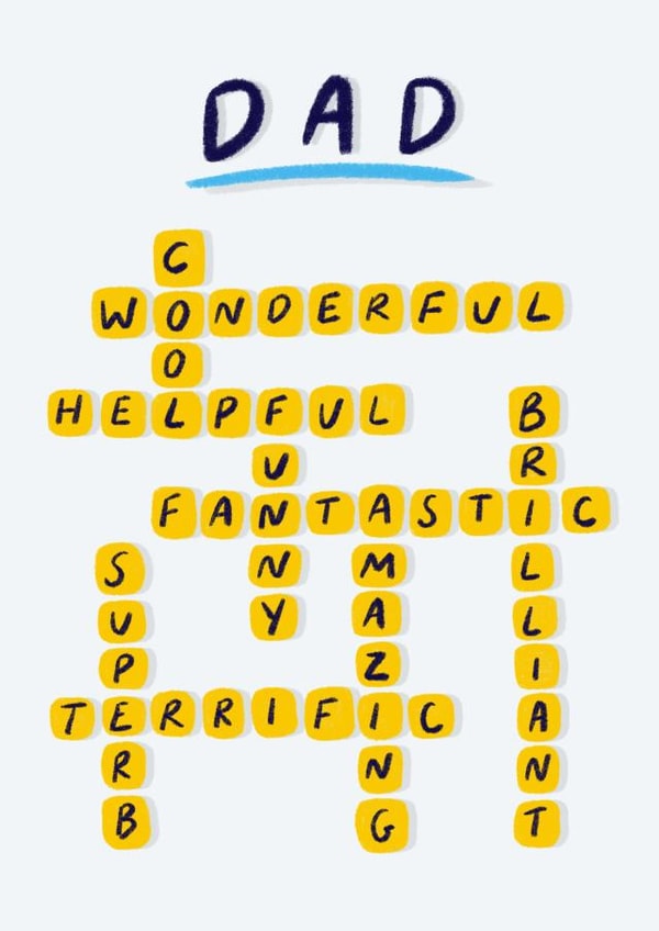 Heartfelt Father's Day Card - Fantastic Dad - Crossword created by Stilus 