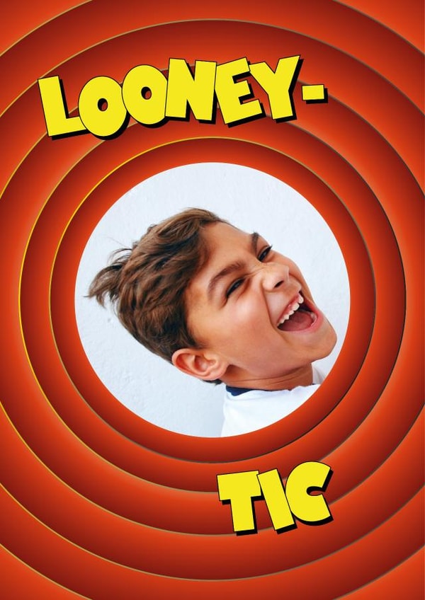 Looneytune Cartoon Personalised Photo Card 48732 created by BAD DAD DESIGN