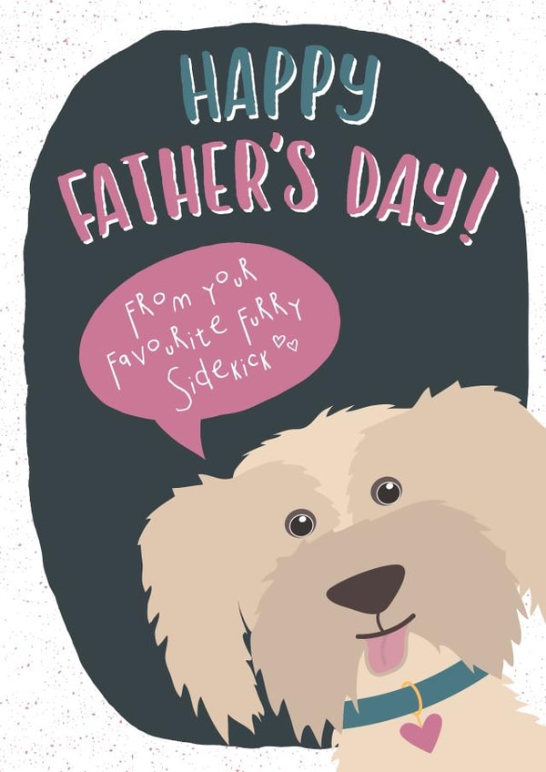 Father's Day Card - From The Dog - Cockapoo - Favourite Sidekick created by Wink Design - Michelle Roberts