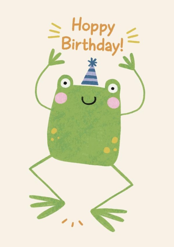 Cute Birthday Card - Hoppy Birthday - Frog created by Betheny Waygood