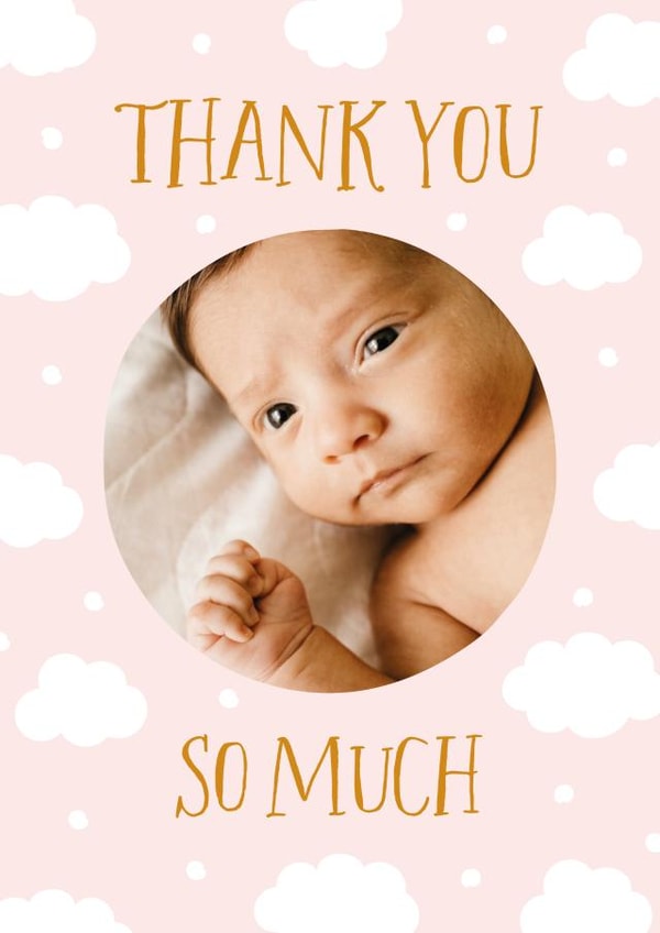 Cute Thank You Photo Card - Baby Girl created by The Pattern Press