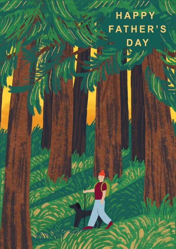 Contemporary Fathers Day Card - Woodland Walk created by Laura Darrington Design Ltd.