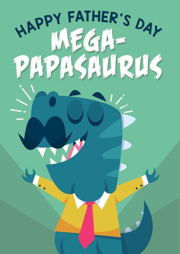Mega-Papasaurus Dinosaur Father's Day Card created by Liverpool Card Studio