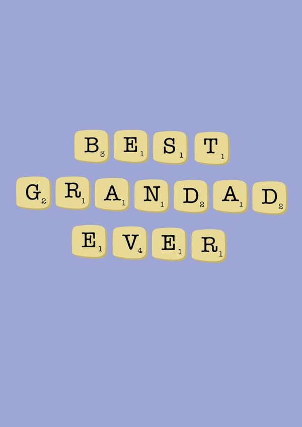 Best Grandad Ever - Scrabble Themed Grandad Birthday Card created by @Laura Lonsdale Designs