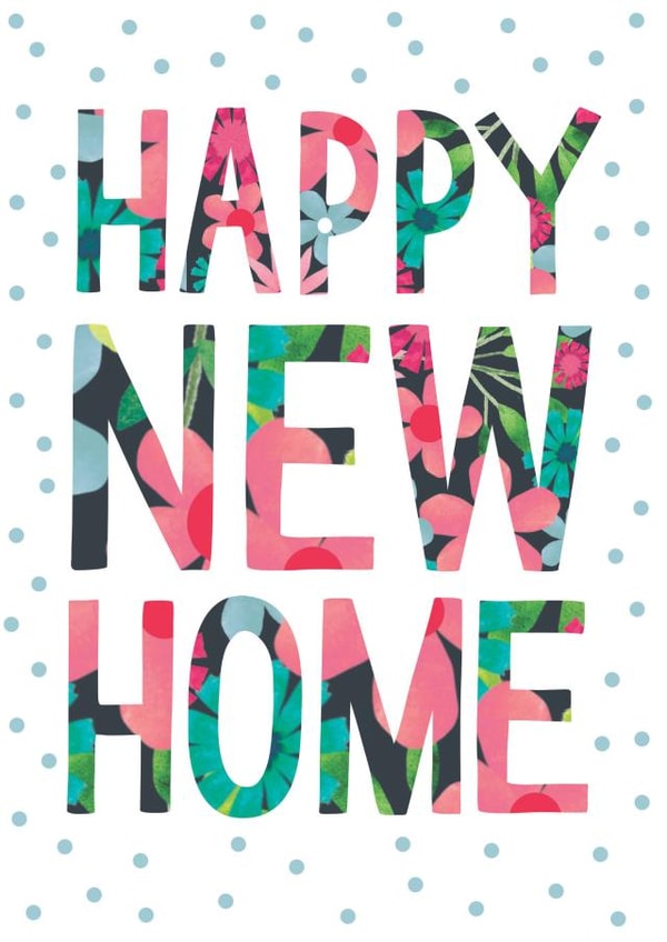 Pretty New Home Card - Floral Typography created by The Boy and the Bear