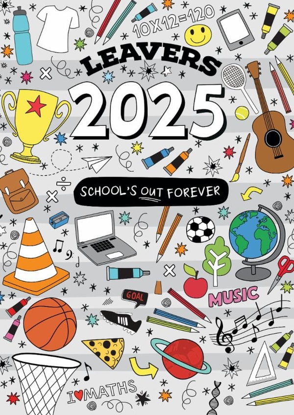 Fun Leaving Card - Leavers 2025 - Schools Out! created by The Boy and the Bear