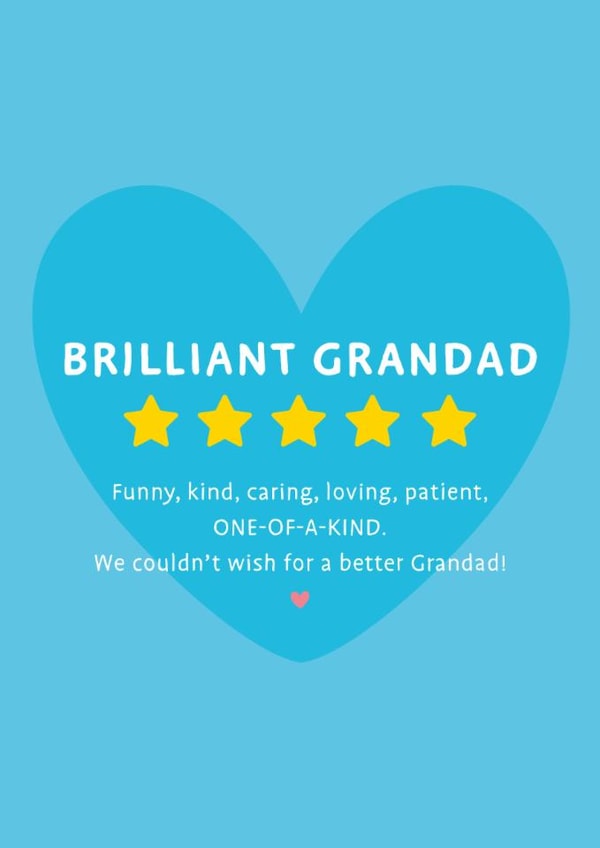 Cute Father's Day Card - Five Star Grandad created by Macie Dot Doodles