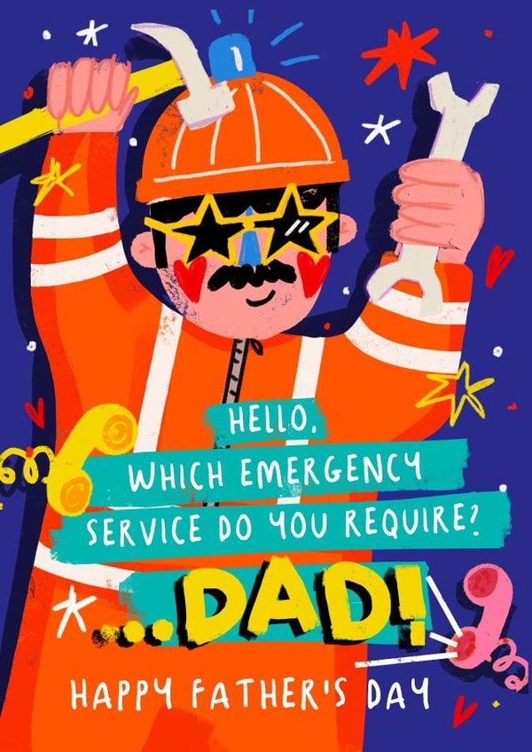 Fun Father's Day Card - Emergency Service Dad created by NICHOLA COWDERY ILLUSTRATIONS 