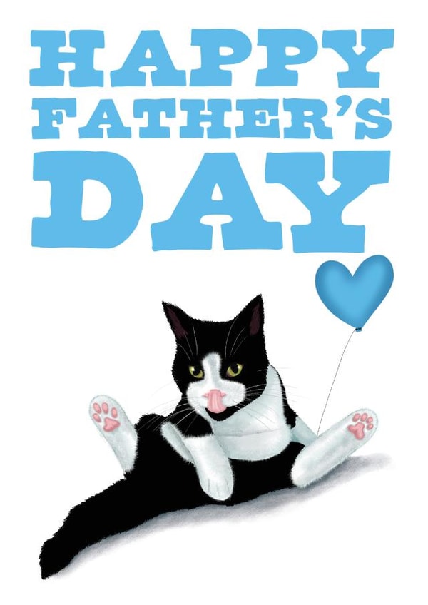 Fun Father's Day Card - Tuxedo Cat - From The Cat created by badgerbee design
