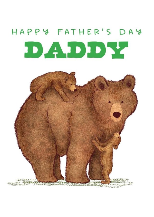 Cute Father's Day Card - From The Kids - Daddy Bear created by badgerbee design