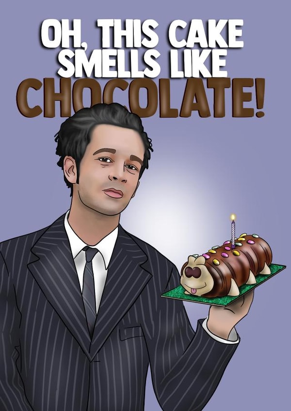 Funny Birthday Card - The 1975 Matty Healy Pun - Chocolate Cake created by I Draw Stuff 