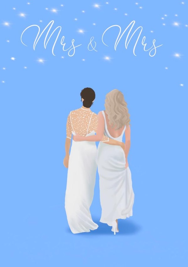 Mrs and Mrs Wedding Card created by Yamaste Art