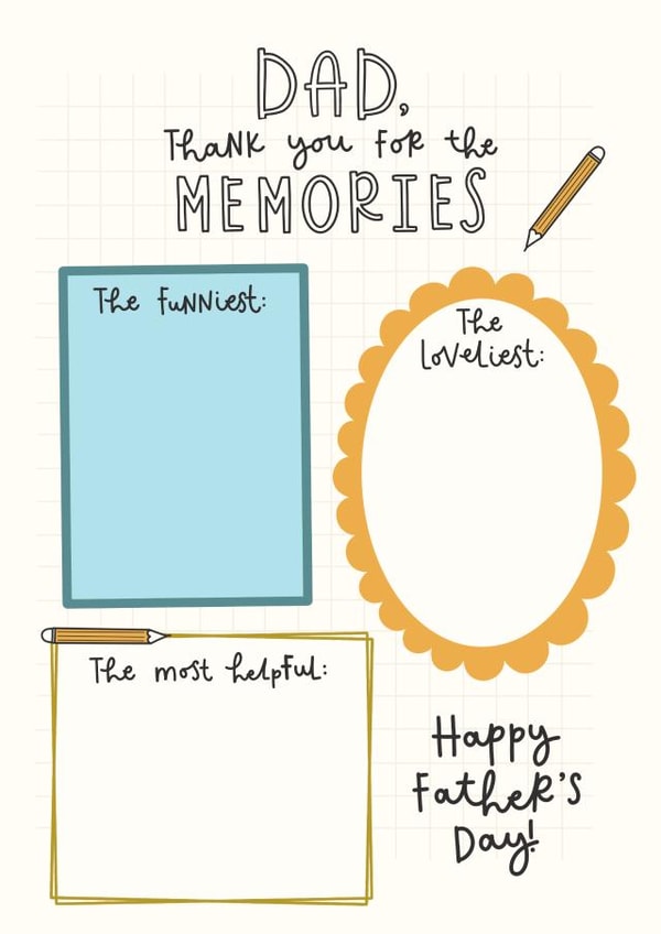 Heartfelt Father's Day Card - Thanks for the Memories - Fill in the Blanks created by Abbie Imagine
