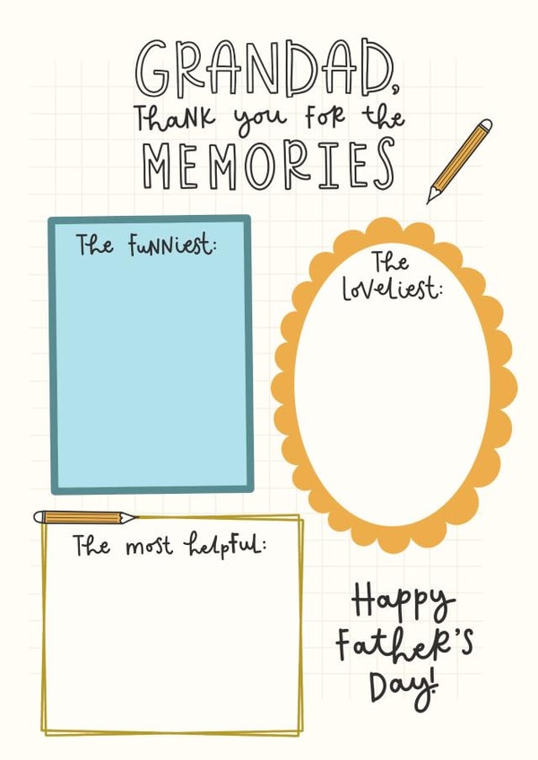 Heartfelt Father's Day Card - For Grandad - Thanks for the Memories - Fill in the Blanks created by Abbie Imagine