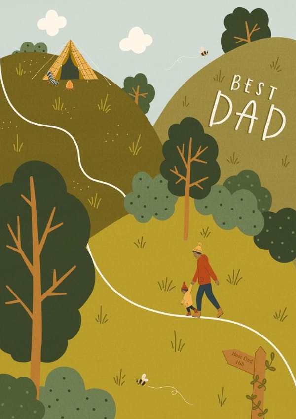 Best Dad Father's Day Card - Toddler Dad Card - Exploring with Dad created by Abbie Imagine
