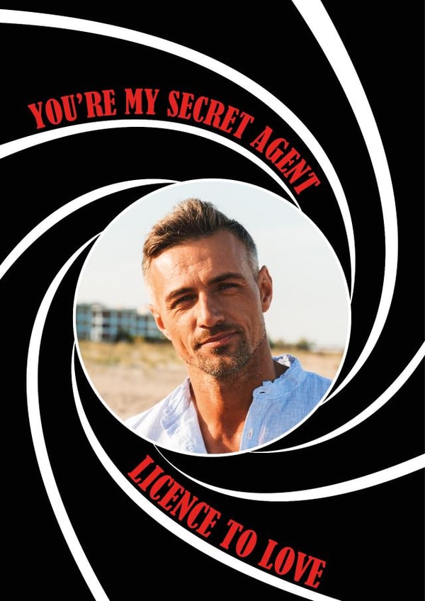 Secret Agent Bond Personalised Photo Card 48733 created by BAD DAD DESIGN