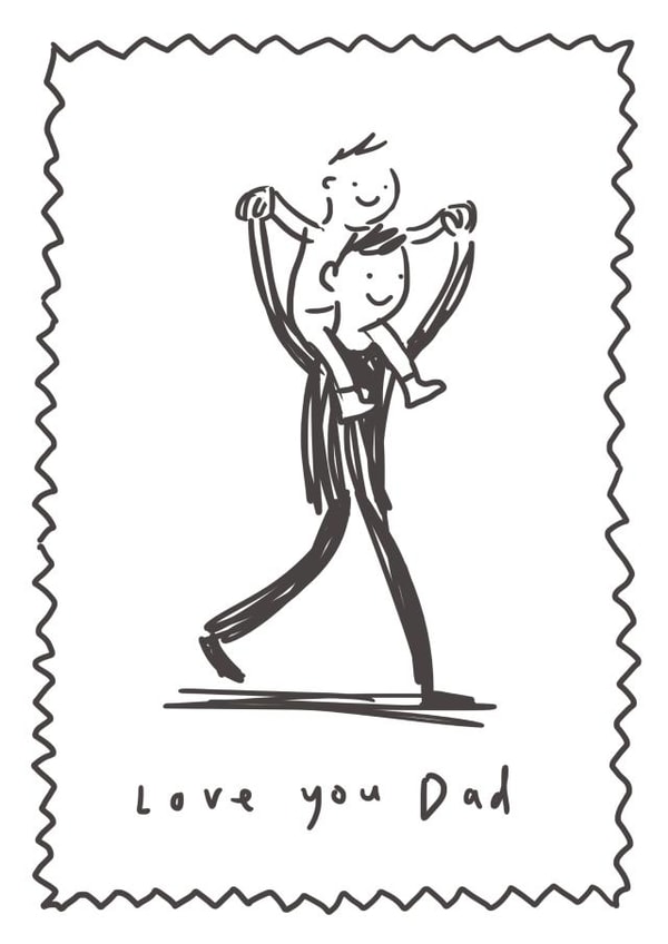Father's Day Card - On My Shoulders Nostalgic Card - Love you Dad created by Sarah Ray