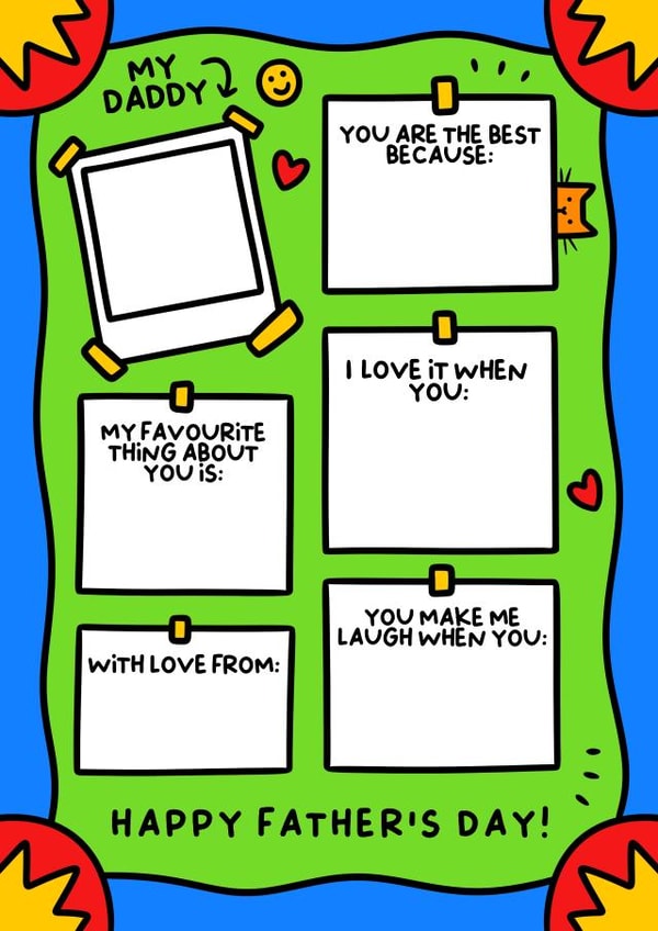 Heartfelt Fathers Day Card - From The Kids - All About My Daddy created by Wafflemamaart