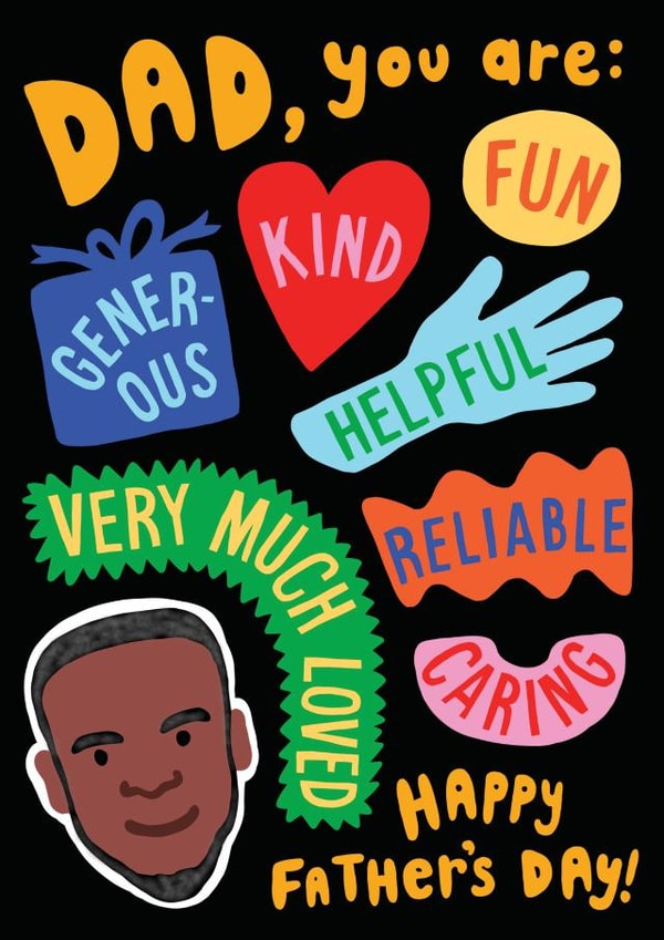Fun, bright, graphic Father's Day card for a Dad who is everything and more! created by Sarah-Anne Brown