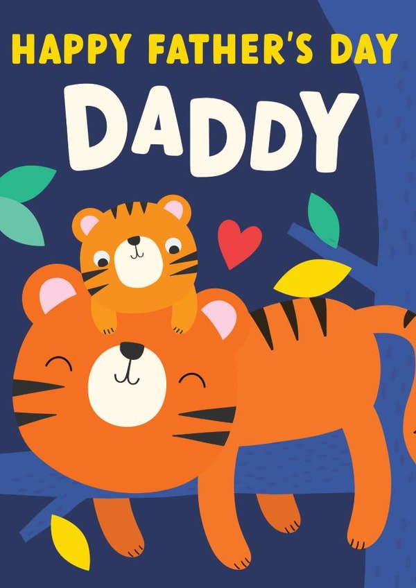 Cute Father's Day Card - Tiger & Cub - From The Kids created by Christine Gore