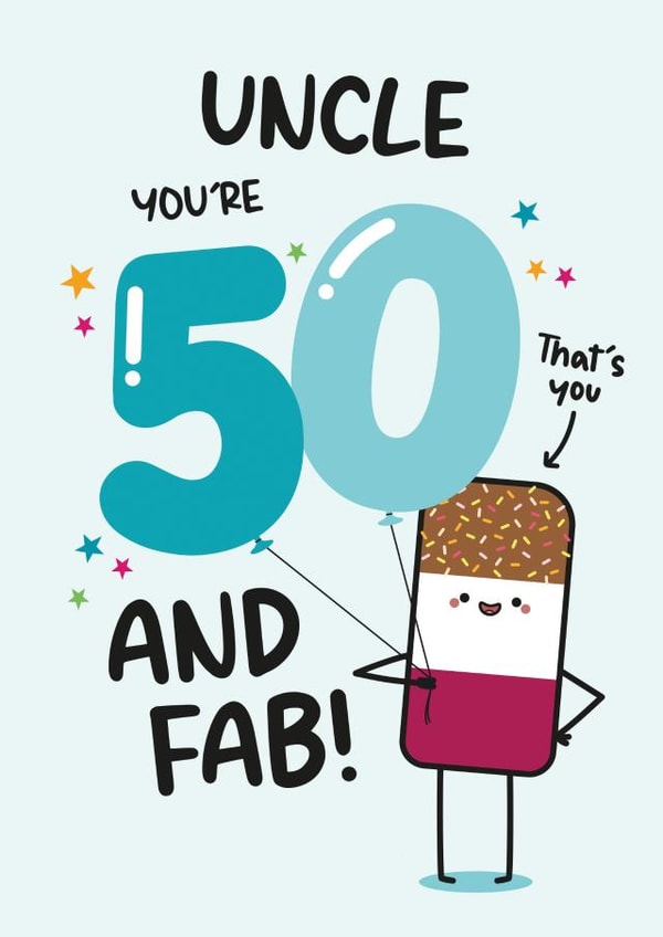 Cute Birthday Card - Uncle - 50th created by Twisted Haggis