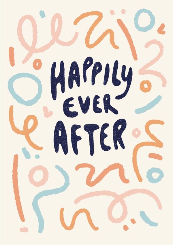 Fun Modern Wedding Card - Happily Ever After created by Nicola Scott