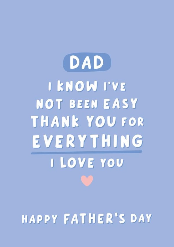 Heartfelt Father's Day Card - Difficult Child created by Fliss Muir