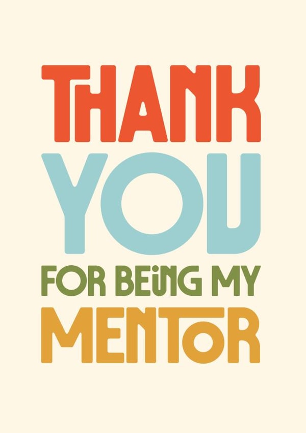 Thank you card - Mentor - Bold Typography created by Rebecca Prinn