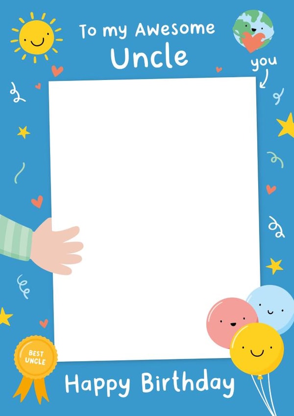 Heartfelt Birthday Card - Drawing of Uncle - From The Kids created by Macie Dot Doodles