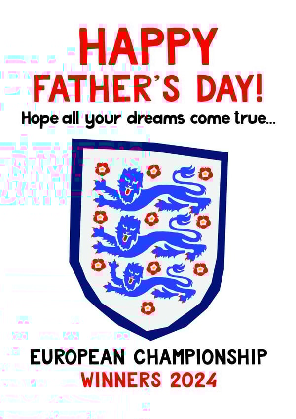 Fun Father's Day Card - Hope Your Dreams Come True - England Euro 2024 Winners created by Paper Plane