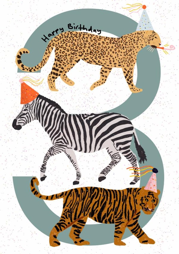 Party Animals 3rd Birthday Card created by Sweetlove Press