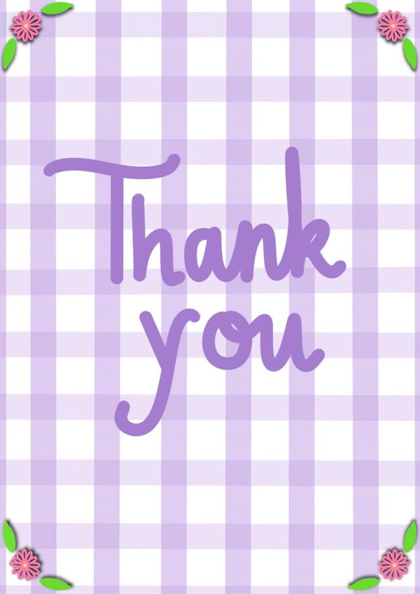 Cute Thank you card created by CurlyLocksCanvasesUK