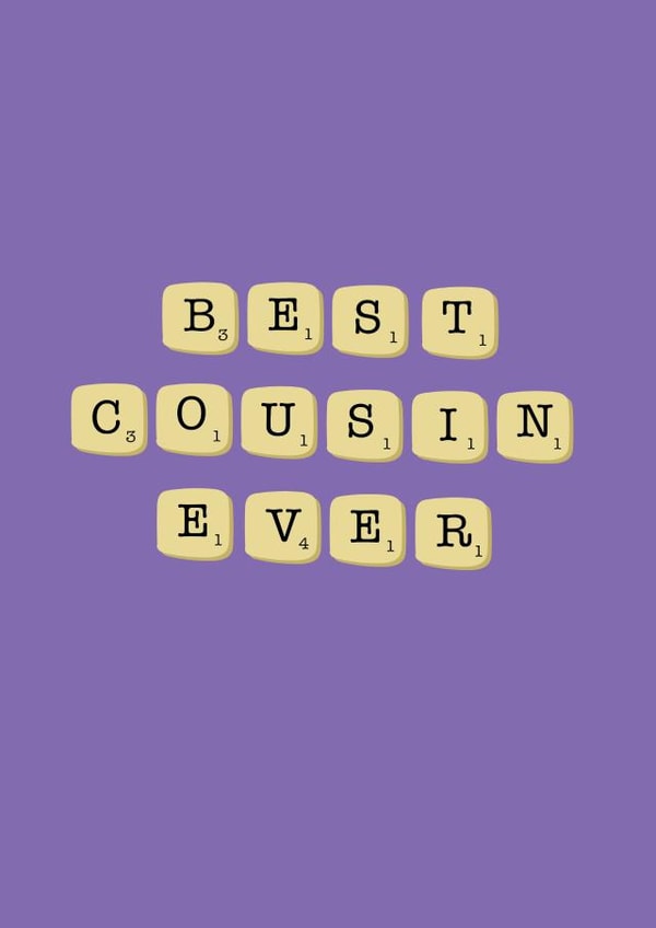Fun Birthday Card - For Cousin - Scrabble created by @Laura Lonsdale Designs
