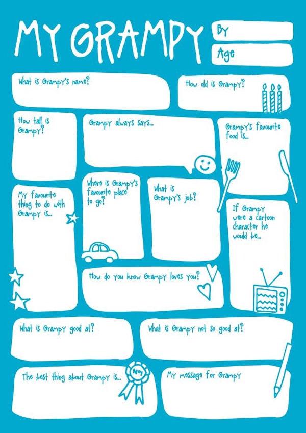 Cute Father's Day Card - My Grampy - Fill In Question created by Bow & Bell