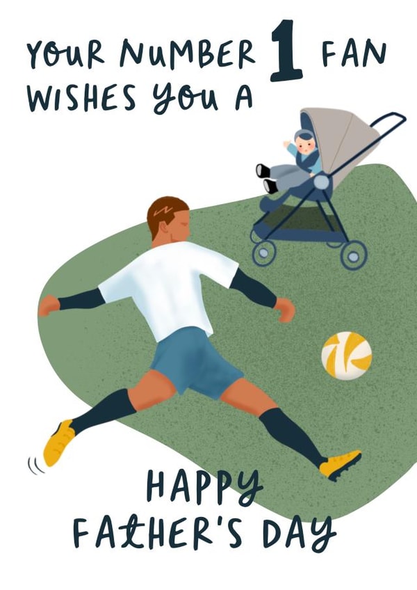 Cute Father’s Day Card - Number 1 Fan - Football created by patternmuse