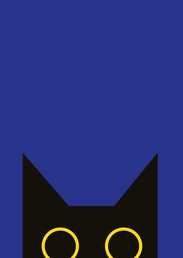 Cute any occasion card for anyone - Klaus the Mauhaus cat - round eye created by Kennedi Sue Creative