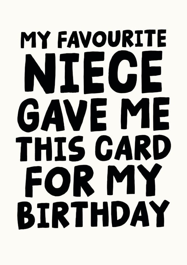 Fun Birthday Card - For Aunt or Uncle - From Favourite Niece created by Studio Doodles