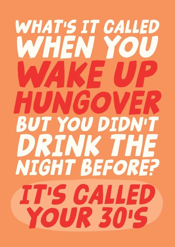 Funny 30th Birthday Card - Wake Up Hungover But Didn't Drink? created by Studio Doodles