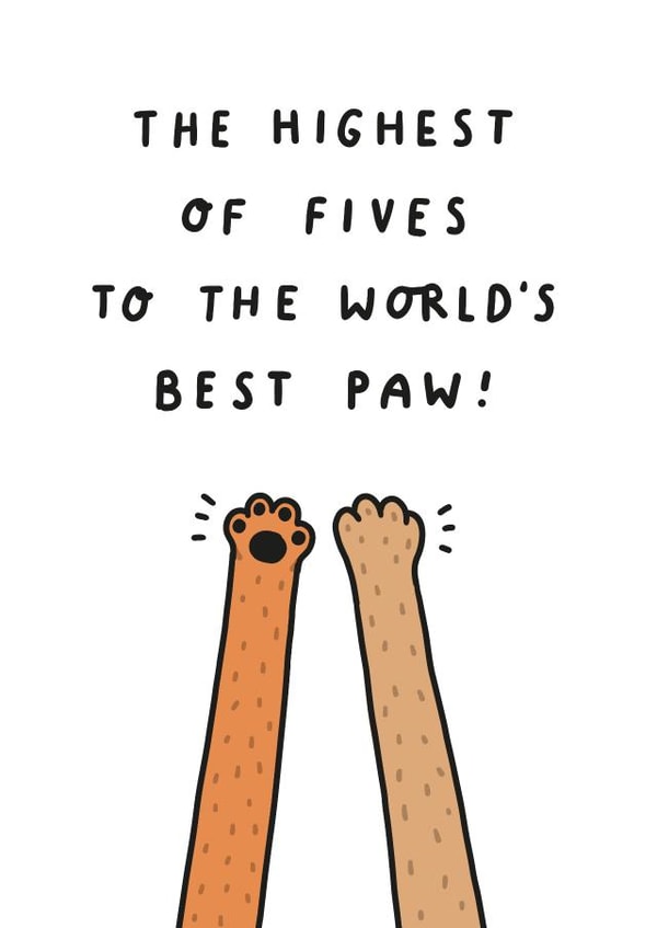 Funny Fathers Day Card - Dog Dad - World's Best Paw! created by mungo and shoddy